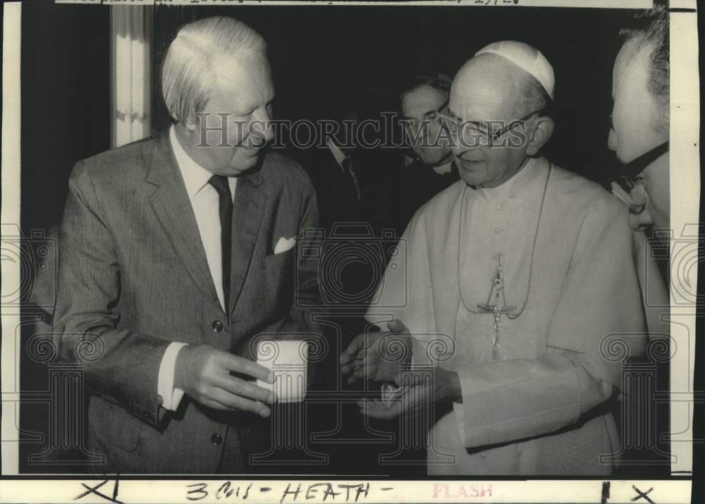 1972 Press Photo Edward Heath and Pope Paul - now12247