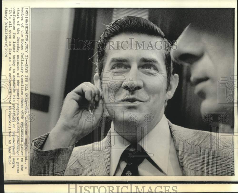 1974 Press Photo Representative Lawrence Hogan of House Jucicary Committee