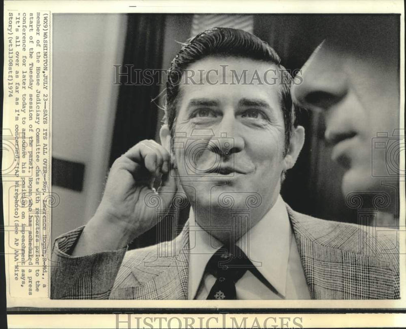 Load image into Gallery viewer, 1974 Press Photo Representative Lawrence Hogan of House Jucicary Committee
