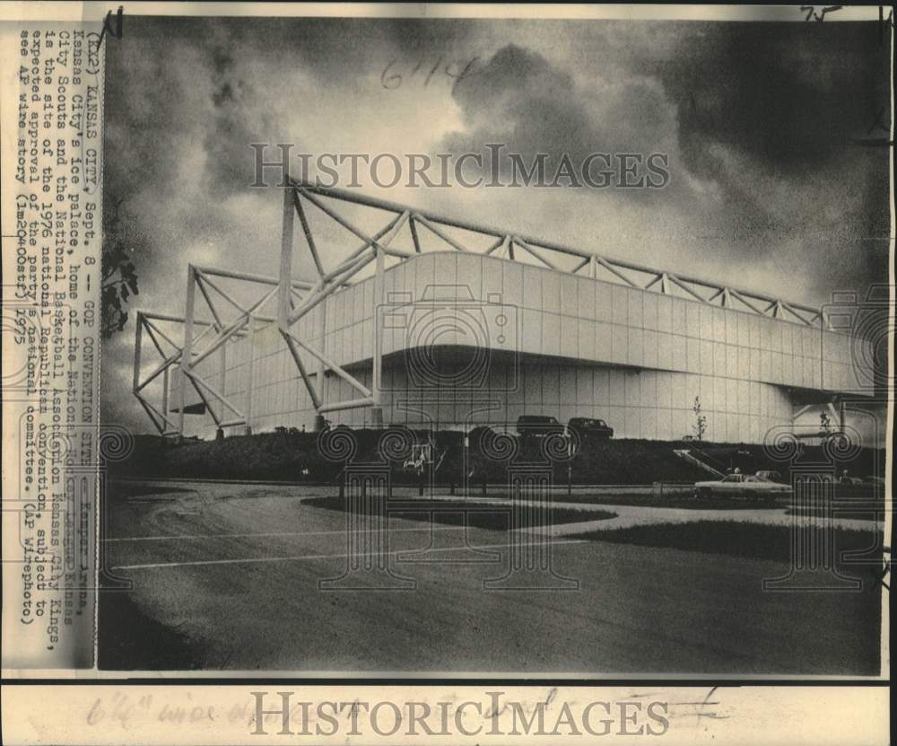 1975 Press Photo Kemper Arena, Kansas City's Ice Palace, GOP Convention site