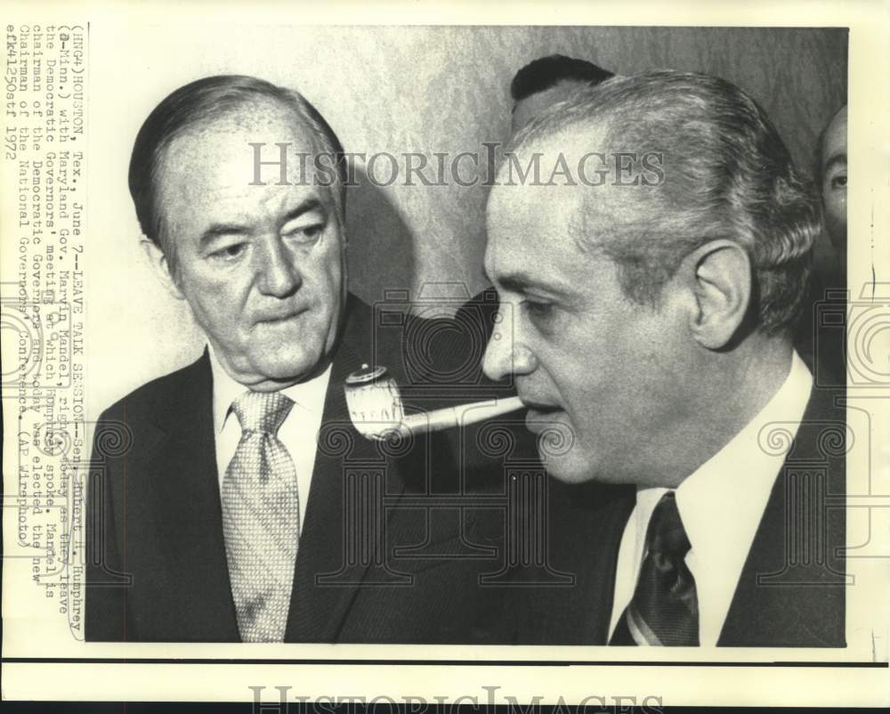 1972 Press Photo Senator Humphrey and Governor Mandel in Houston, Texas