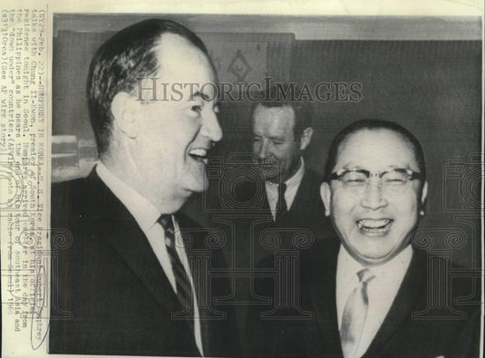 1966 Press Photo Vice President Humphrey and South Korean Premier in Seoul