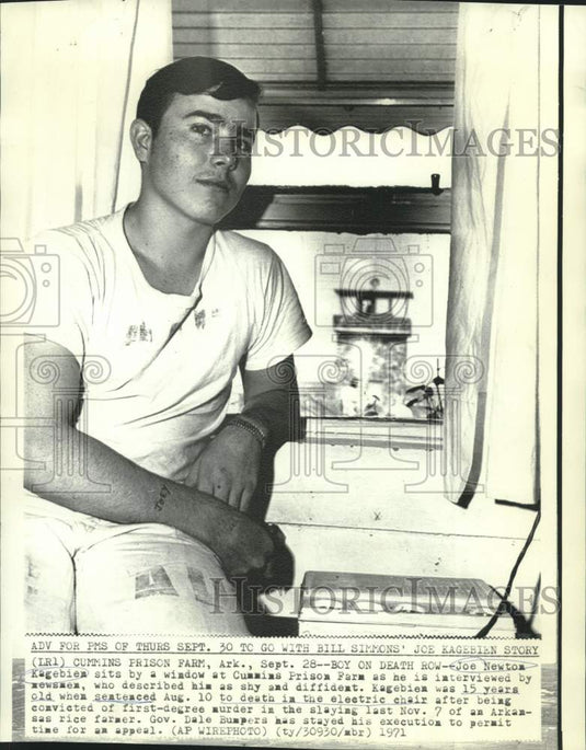 1971 Press Photo Joe Newton Kagebien on Cummins Prison Farm death row