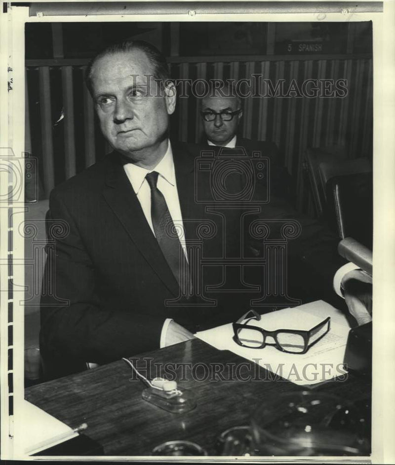 Load image into Gallery viewer, 1970 Press Photo Gunnar V. Jarring,at Middle Peace talks at the United Nations.
