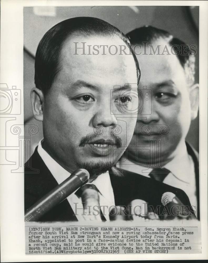 1965 Press Photo South Vietnam&#39;s Nguyen Khanh at news conference in New York.