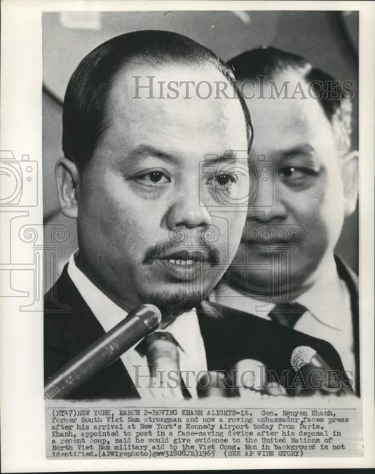 1965 Press Photo South Vietnam's Nguyen Khanh at news conference in New York.