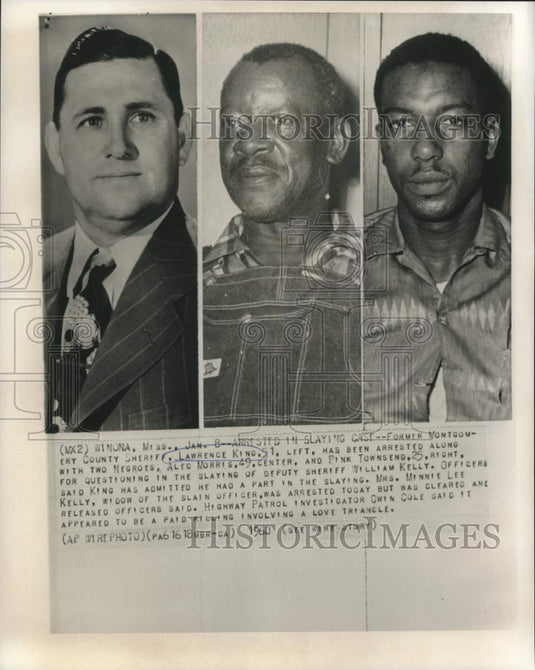 1960 Press Photo Former Montgomery County Sheriff King and others arrested