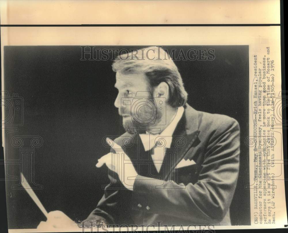 1976 Press Photo Erich Kunzel, resident conductor of Cincinnati Symphony.