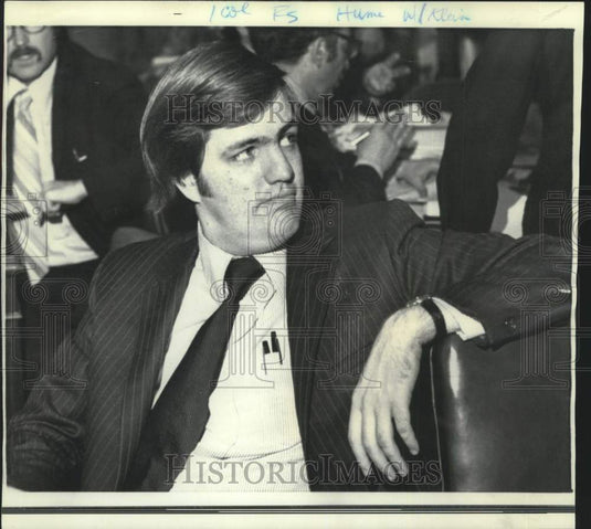 1972 Press Photo Brit Hume, aide to Jack Anderson testifies at Senate Judiciary