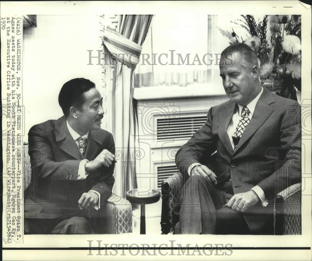 1970 Press Photo Vice Presidents Agnew and Nguyen Cao Ky at White House