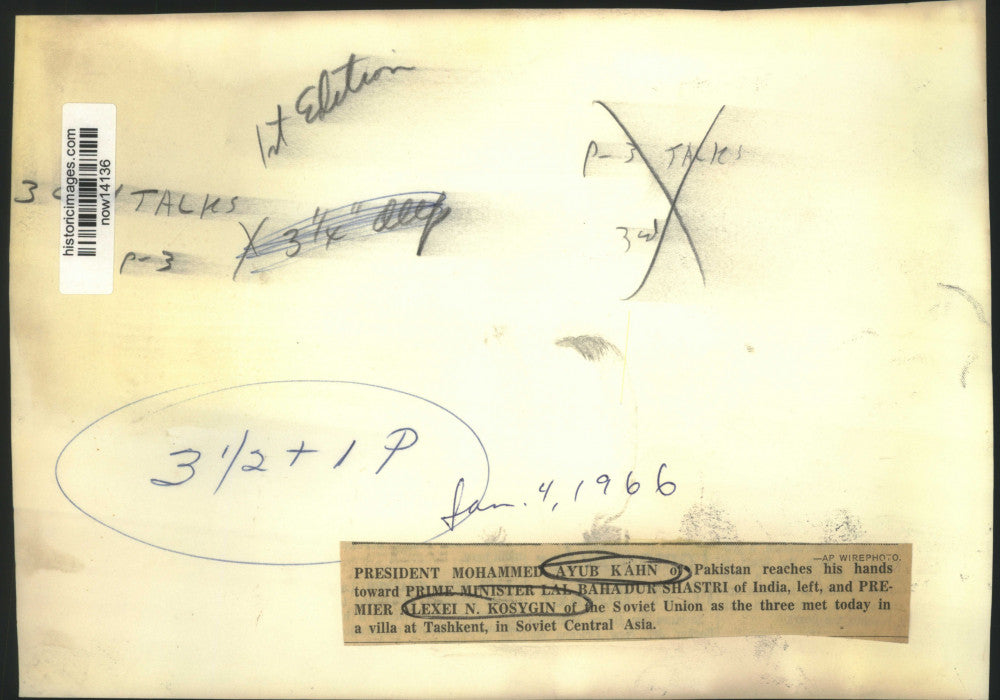 1966 Press Photo Pakistan's Kahn with others at Tashkent in Soviet Central Asia