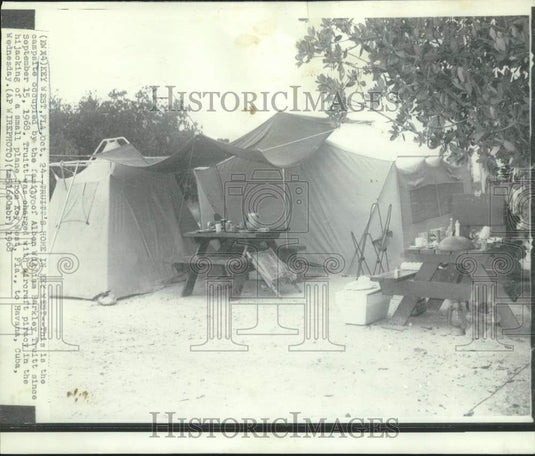 1968 Press Photo Alben William Barkley's family campsite home in Key West, FL