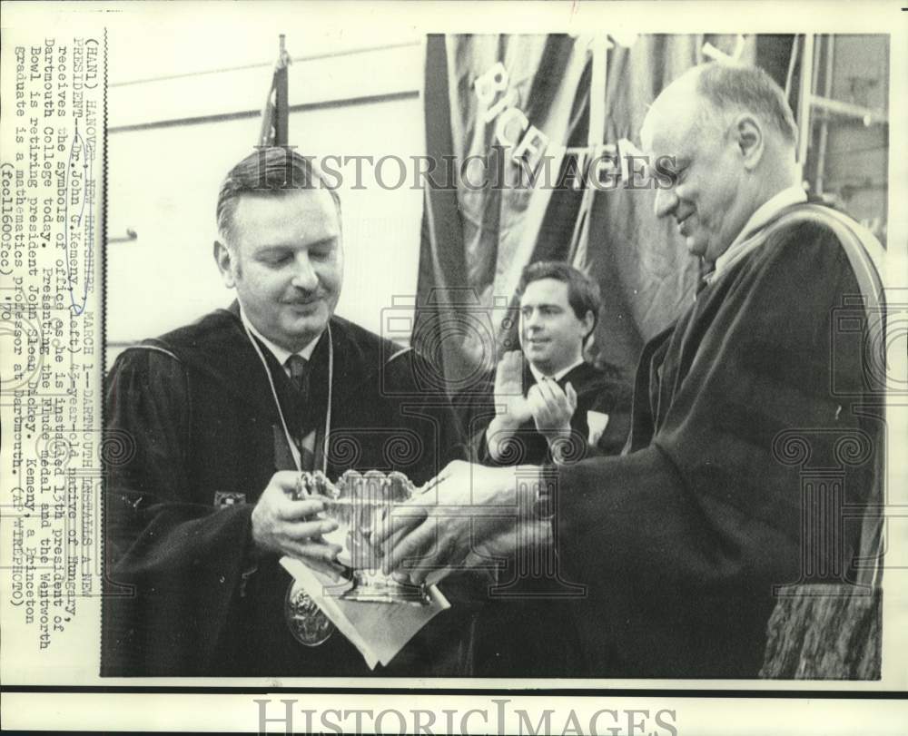 1970 Press Photo Dr. John Kemeny installed as Dartmouth&#39;s 13th President.