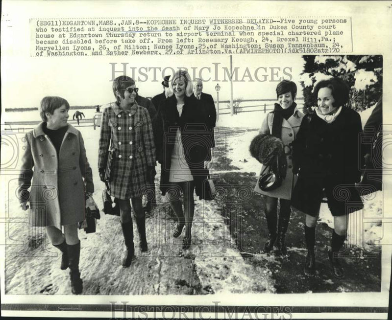 Load image into Gallery viewer, 1970 Press Photo Kopechne inquest witnesses delayed by disabled plane
