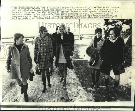 1970 Press Photo Kopechne inquest witnesses delayed by disabled plane