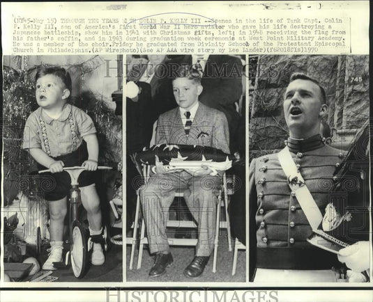 1963 Press Photo Through the years with Colin P. Kelly III, son of WW II hero.