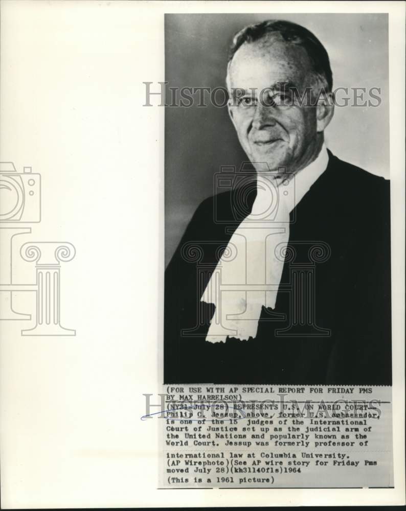 1961 Press Photo Philip Jessup represents U.S. in World Court. - now14453