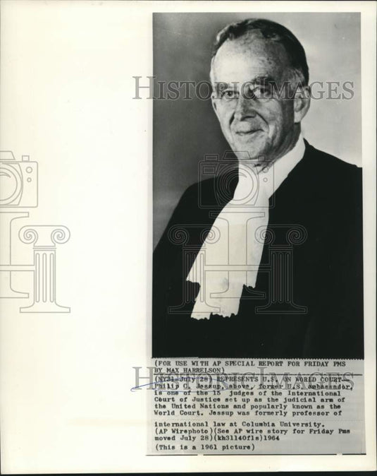 1961 Press Photo Philip Jessup represents U.S. in World Court. - now14453