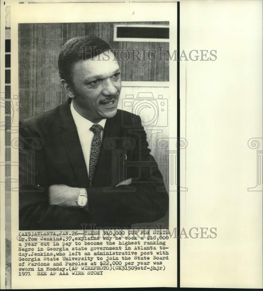 1971 Press Photo Pardons and Paroles board member Dr. Tom Jenkins of Georgia