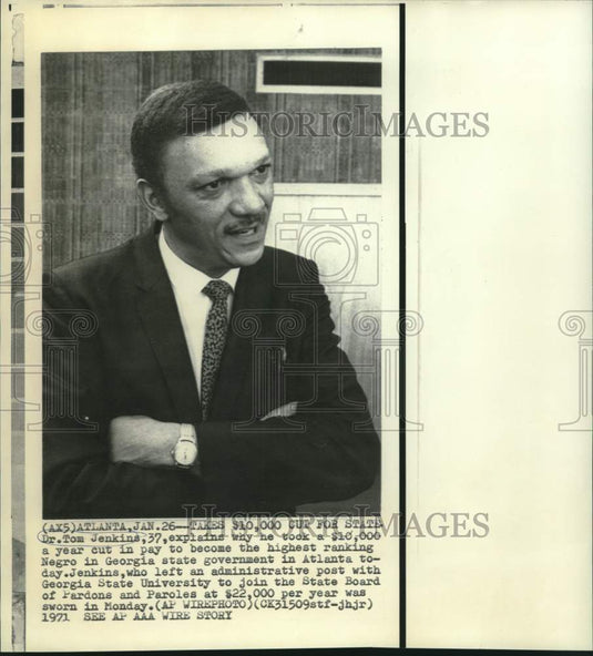 1971 Press Photo Pardons and Paroles board member Dr. Tom Jenkins of Georgia