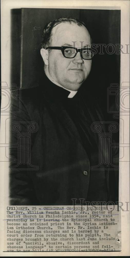 1965 Press Photo The Reverend William Vaughn Ischie, Jr., changing religions