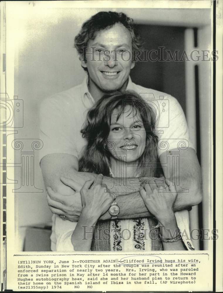 1974 Press Photo Clifford and Edith Irving reunited in New York City