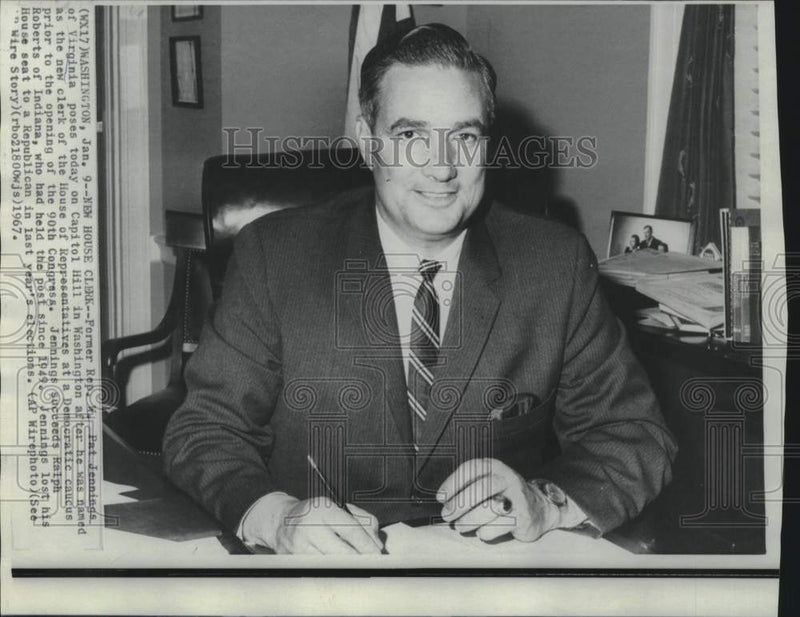 Load image into Gallery viewer, 1967 Press Photo Former Representative Pat Jennings named House Clerk
