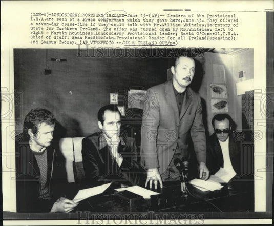 1972 Press Photo IRA Provisional leaders at news conference in Londonderry