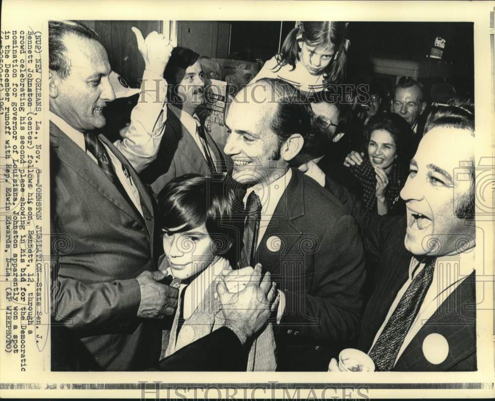 1971 Press Photo State Senator Johnston with son Bennett in New Orleans