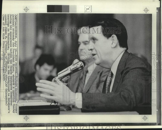 1973 Press Photo Herbert Kalmbach with attorney appears at Watergate hearing