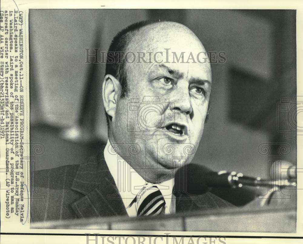 1971 Press Photo Defense Secretary Melvin Laird at Association of US Army