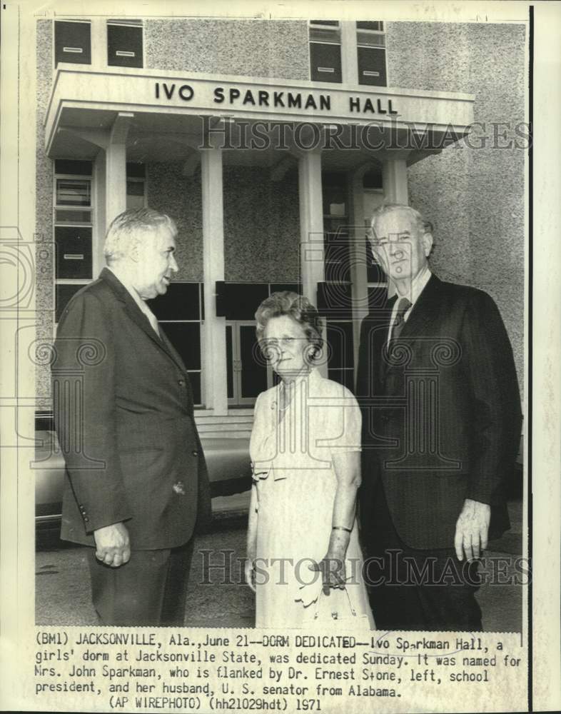 1971 Press Photo Ivo Sparkman Hall dorm dedication in Jacksonville, Alabama