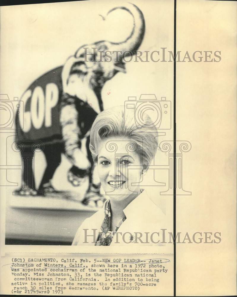1972 Press Photo Janet Johnston appointed new GOP leader - now15987