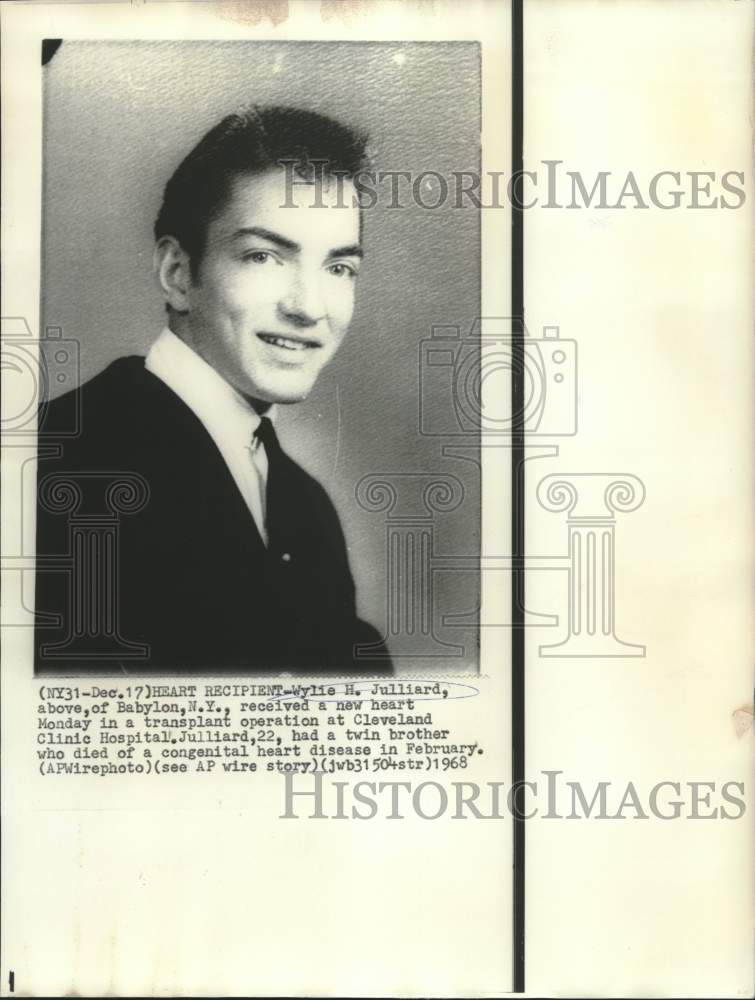 1968 Press Photo Heart transplant patient Wylie H. Julliard - now16282