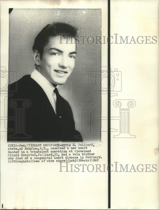 1968 Press Photo Heart transplant patient Wylie H. Julliard - now16282
