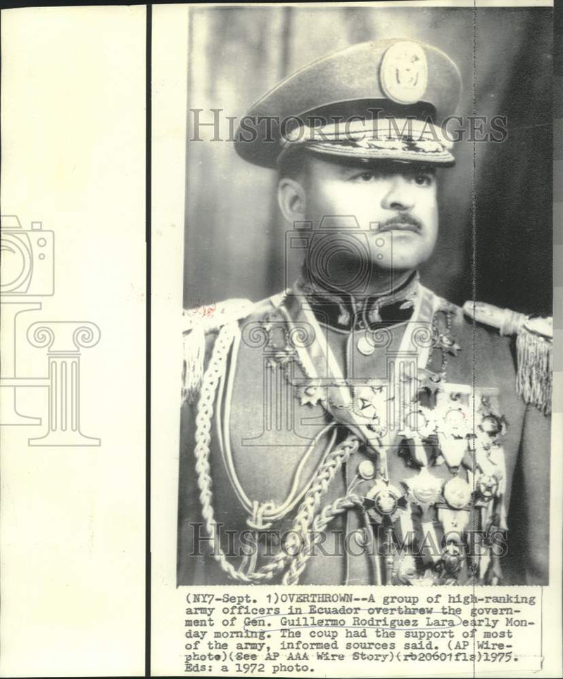 Load image into Gallery viewer, 1972 Press Photo Ecuador's General Guillermo Rodriguez Lara - now16374
