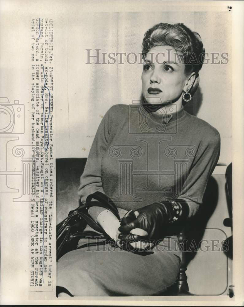 1960 Press Photo Nellie Lassiter arrested in murder conspiracy of her husband.