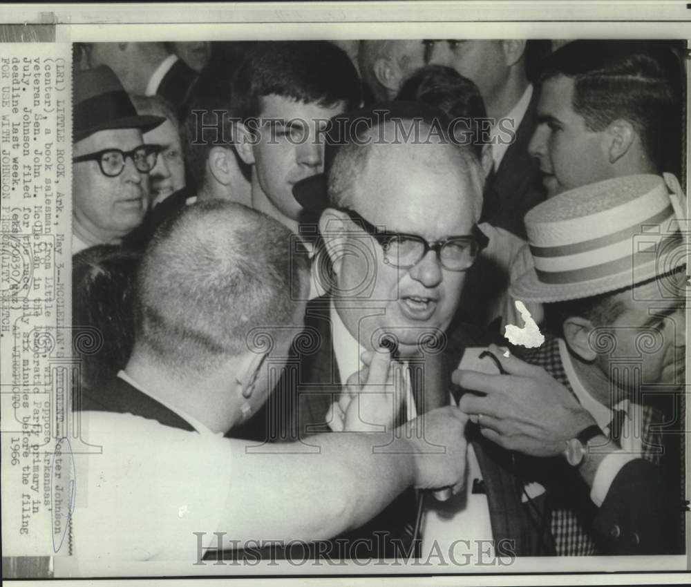 1966 Press Photo Foster Johnson to oppose Arkansas&#39; Senator McClellan in primary