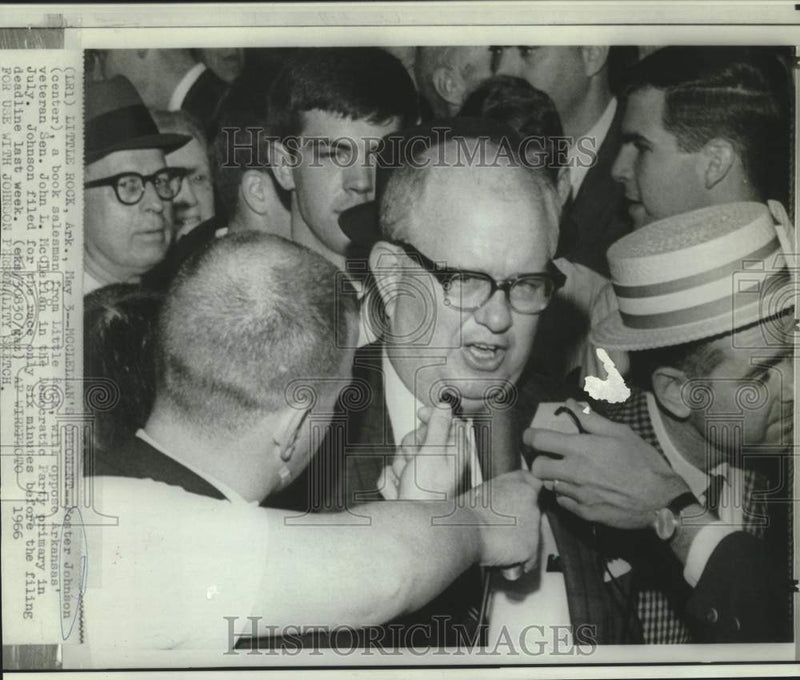 Load image into Gallery viewer, 1966 Press Photo Foster Johnson to oppose Arkansas' Senator McClellan in primary
