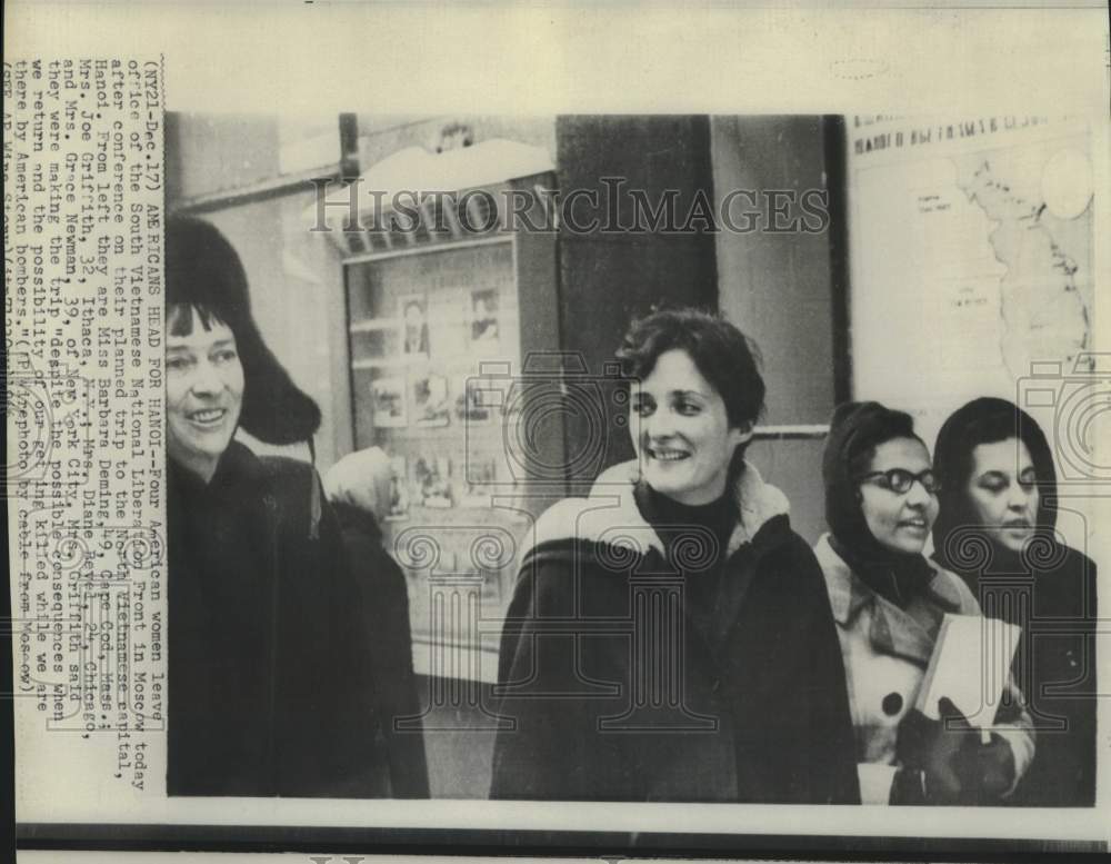 1966 Press Photo Moscow-Four American women leave for Hanoi, North Vietnam
