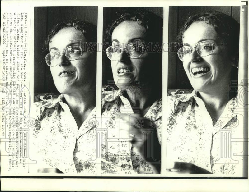 Load image into Gallery viewer, 1973 Press Photo Daughter of author Manfred Lee, Chris, talks of her dad
