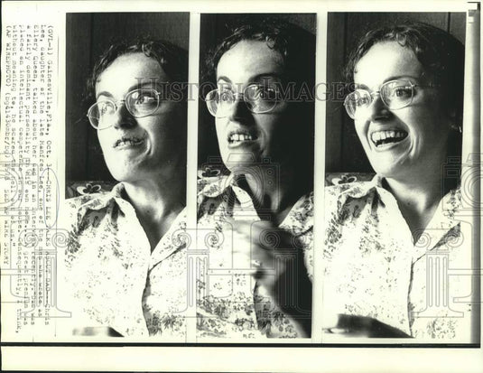 1973 Press Photo Daughter of author Manfred Lee, Chris, talks of her dad