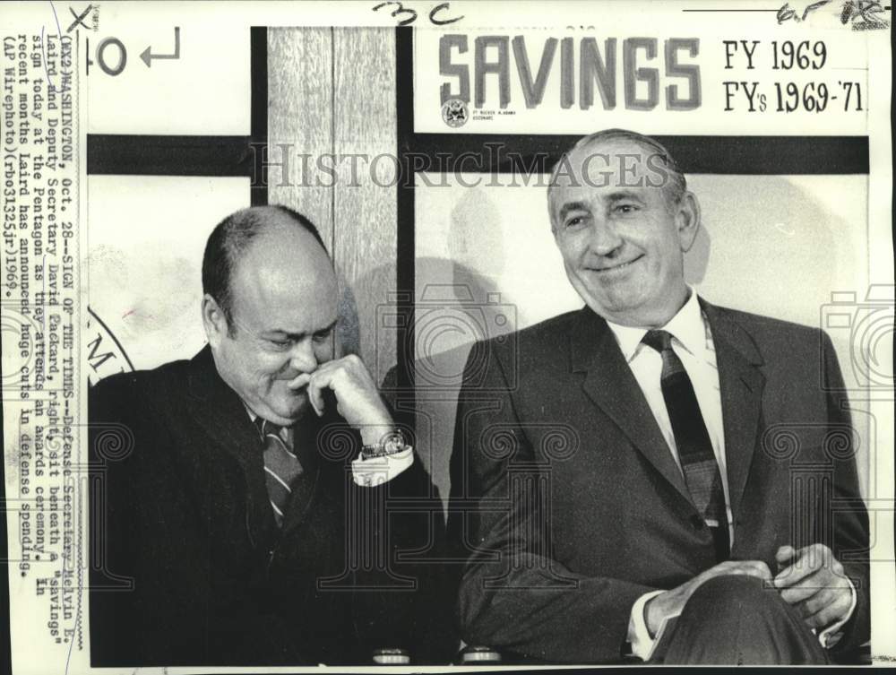 1969 Press Photo Defense Secretary Laird and Packard at Pentagon awards ceremony