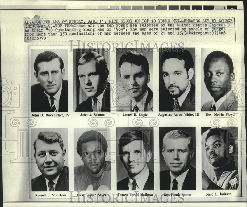 Load image into Gallery viewer, 1970 Press Photo United States Jaycees' "10 Outstanding Young Men of 1969."
