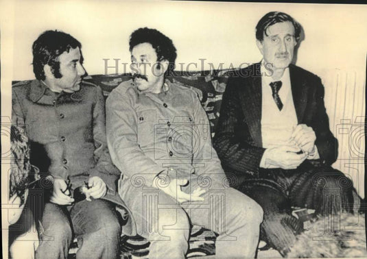 1976 Press Photo Lebanon's Kamal Junblatt and others meet in Beirut, Lebanon.