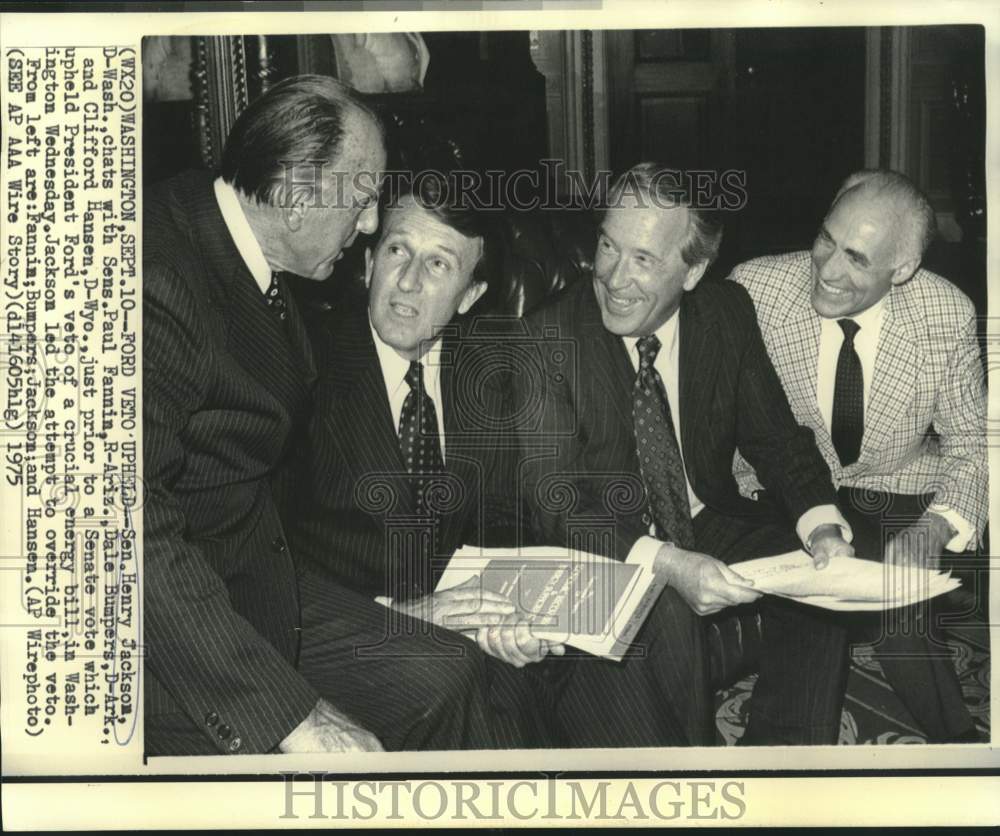 1975 Press Photo Senator Henry Jackson chats with others in Washington