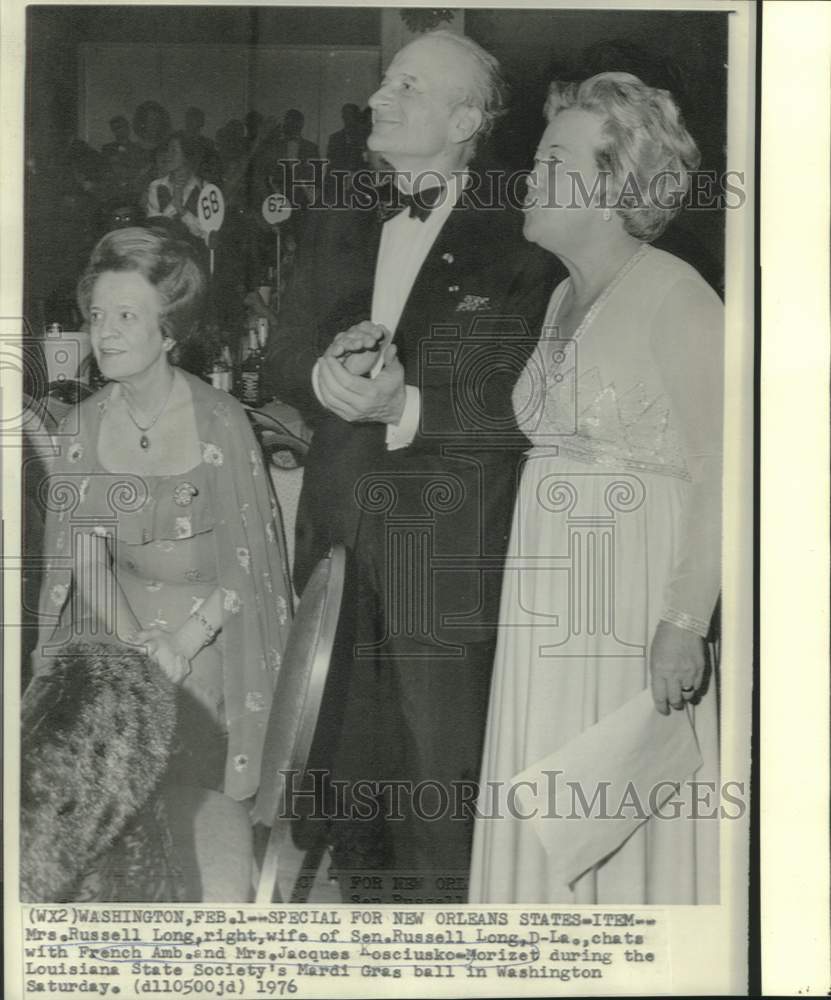 1976 Press Photo French Ambassador &amp; Mrs. Kosciusko-Morizet at Washington Ball