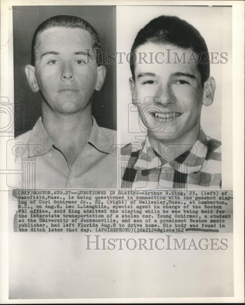 1962 Press Photo Arthur King questioned in death of Carl Schirmer - now17294