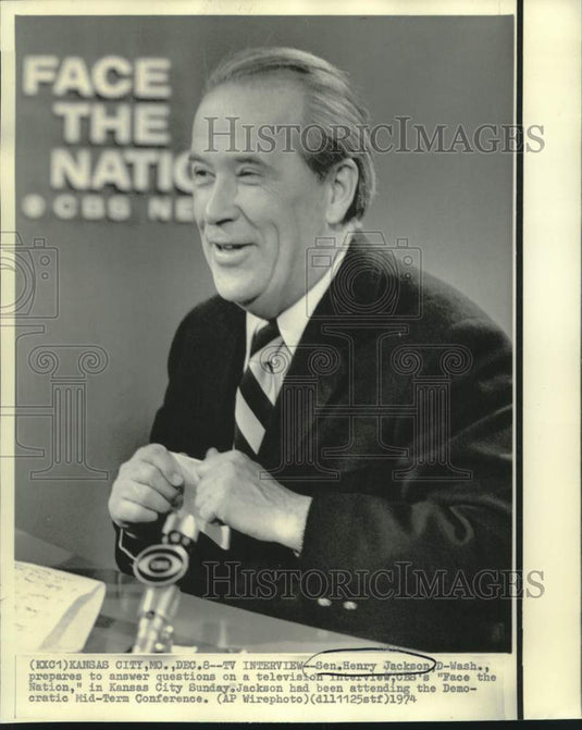 1974 Press Photo Senator Henry Jackson appears on CBS' "Face the Nation"