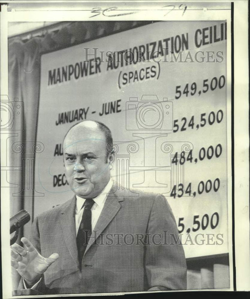 Load image into Gallery viewer, 1969 Press Photo Defense Secretary Melvin Laird with draft chart in background
